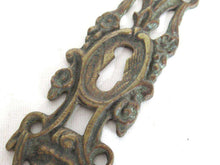 UpperDutch:,Lion head keyhole cover, escutcheon, key hole frame, Antique solid brass Keyhole cover, victorian, empire style.