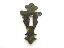 UpperDutch:,Primitive Solid Brass Keyhole plate, cover, escutcheon, key hole frame. Keyhole Cover.