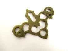 UpperDutch:,Primitive Solid Brass Keyhole plate, cover, escutcheon, key hole frame. Keyhole Cover. No mounting holes
