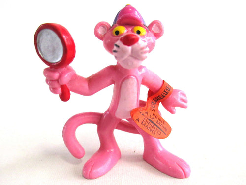 UpperDutch:,Pink Panther with magnifying glass Pvc Figurine Bully 1983 United Artists West Germany.