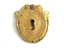 UpperDutch:,Hidden Keyhole escutcheon. Authentic antique Solid Brass Ormolu Keyhole cover Swivel Key Hole Frame. Victorian furniture hardware