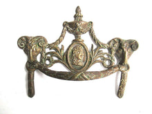 UpperDutch:,Rams head hardware. Drawer pull. Antique Brass Drawer Handle. Furniture Applique with Pull. Late 18th century restoration hardware