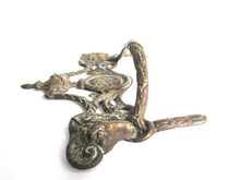 UpperDutch:,Rams head hardware. Drawer pull. Antique Brass Drawer Handle. Furniture Applique with Pull. Late 18th century restoration hardware