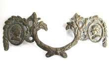 UpperDutch:,Drawer pull. Antique Brass Drawer Handle. Furniture Applique with Pull. Late 18th century restoration hardware.