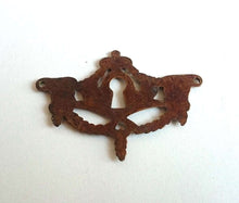 UpperDutch:Hooks and Hardware,Keyhole cover, Antique brass escutcheon, keyhole frame, plate.