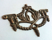 UpperDutch:Hooks and Hardware,Keyhole cover, Antique brass escutcheon, keyhole frame, plate.