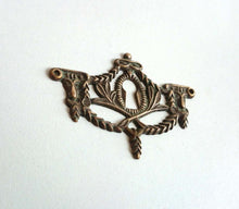 UpperDutch:Hooks and Hardware,Keyhole cover, Antique brass escutcheon, keyhole frame, plate.