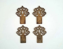 UpperDutch:Hooks and Hardware,Heavy solid brass tree / flower / floral ornament / escutcheon