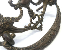 UpperDutch:Hooks and Hardware,Antique Solid brass Ornate Floral Drawer Handle / Drawer Drop Pull with flowers