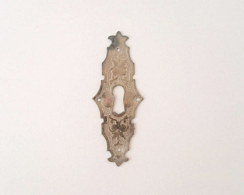 UpperDutch:Hooks and Hardware,Keyhole plate, shabby key hole frame, Antique metal Escutcheon.