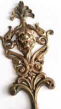 UpperDutch:Hooks and Hardware,Coat Hook, Vintage Antique Old Brass Wall Hook Lion Head Coat Hook, Victorian style.