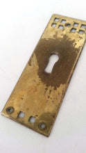 UpperDutch:Hooks and Hardware,Authentic Shabby antique Art Deco Keyhole cover, Stamped Escutcheon, keyhole plate.