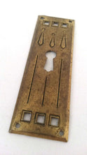UpperDutch:Hooks and Hardware,Authentic Shabby antique Art Deco Keyhole cover, Stamped Escutcheon, keyhole plate.