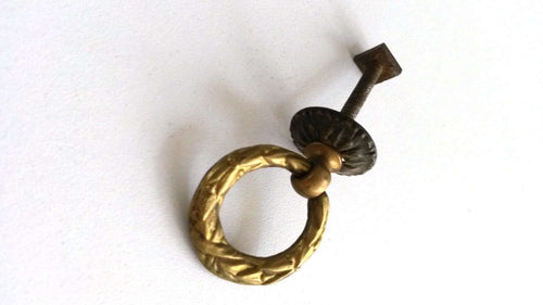 UpperDutch:Hooks and Hardware,Antique Solid Brass Drawer Pull / Drop Ring Drawer Handle