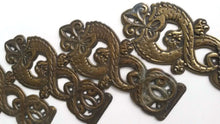 UpperDutch:Hooks and Hardware,1 Vintage solid brass dragon Applique / ornament / escutcheon. Furniture applique, cabinet hardware. Fighting dragons