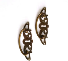 UpperDutch:Hooks and Hardware,1 (one) Antique Solid Brass Drawer Pull, Drop pull, Drawer Handle