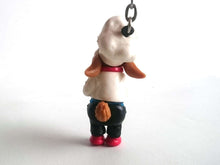 UpperDutch:Land of Magiful,Bunny Key chain / Baker bunny figurine / sixties / 60s keychain / large charm / bag charm / cook gift / cooking gift / cake gift