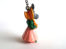 UpperDutch:Land of Magiful,Donkey key chain / dressed donkey figurine / keychain made in the sixties / 60s key chain / large zipper pull charm / bag charm