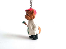 UpperDutch:Land of Magiful,Painting Dog key chain / artist dog figurine / 60s keychain / dog zipper pull charm / painting bag charm / painter gift