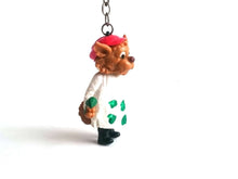 UpperDutch:Land of Magiful,Painting Dog key chain / artist dog figurine / 60s keychain / dog zipper pull charm / painting bag charm / painter gift