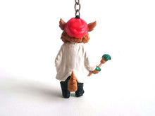UpperDutch:Land of Magiful,Painting Dog key chain / artist dog figurine / 60s keychain / dog zipper pull charm / painting bag charm / painter gift