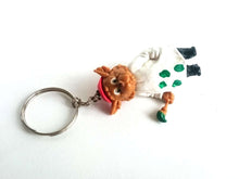 UpperDutch:Land of Magiful,Painting Dog key chain / artist dog figurine / 60s keychain / dog zipper pull charm / painting bag charm / painter gift