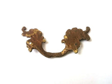UpperDutch:Hooks and Hardware,Small Antique Floral Handle / Ornate brass Drawer Pull / Leaves / Leafs / Cabinet hardware