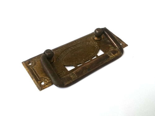 UpperDutch:Hooks and Hardware,Authentic Brass Antique Drawer Handle / Old hardware / Escutcheon / Drop pull