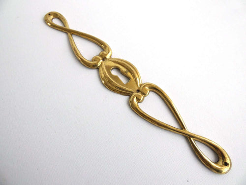 UpperDutch:Hooks and Hardware,Vintage Keyhole cover, Brass keyhole frame, plate, escutcheon