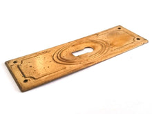 UpperDutch:Hooks and Hardware,Stamped brass keyhole escutcheon, vintage keyhole cover, keyhole plate. Restoration hardware, shabby furniture hardware.
