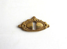 UpperDutch:Hooks and Hardware,1 (ONE) Antique Solid Brass Keyhole plate, cover, escutcheon, keyhole frame.