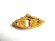 UpperDutch:Hooks and Hardware,1 (ONE) Antique Solid Brass Keyhole plate, cover, escutcheon, keyhole frame.