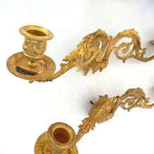 UpperDutch:Candelabras,Piano Sconses, Pair Antique Gilded Brass French Candle holders, Victorian Candle wall sconce.
