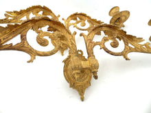 UpperDutch:Candelabras,Piano Sconses, Pair Antique Gilded Brass French Candle holders, Victorian Candle wall sconce.