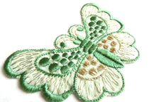 UpperDutch:Sewing Supplies,Applique, butterfly 1930s vintage embroidered applique. Vintage patch, sewing supply.