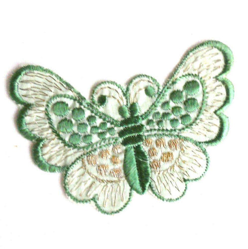 UpperDutch:Sewing Supplies,Applique, butterfly 1930s vintage embroidered applique. Vintage patch, sewing supply.