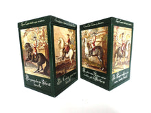 UpperDutch:Tin,Horse tins, set of two tins showing works of the German famous artist Johann Elias Ridinger (1698-1767).Equestrian themed storage
