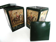 UpperDutch:Tin,Horse tins, set of two tins showing works of the German famous artist Johann Elias Ridinger (1698-1767).Equestrian themed storage