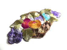 UpperDutch:Sewing Supplies,Fruit basket applique, 1930s vintage embroidered applique. Vintage patch, sewing supply.