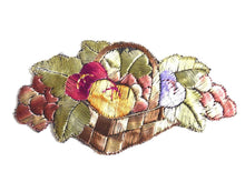 UpperDutch:Sewing Supplies,Fruit basket applique, 1930s vintage embroidered applique. Vintage patch, sewing supply.