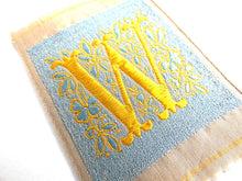 UpperDutch:Sewing Supplies,Letter W, Monogram Applique, 1930s Vintage Embroidered 'Letter W' applique. Alphabet Patch / Monogram application, antique letter
