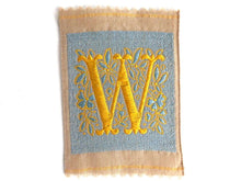 UpperDutch:Sewing Supplies,Letter W, Monogram Applique, 1930s Vintage Embroidered 'Letter W' applique. Alphabet Patch / Monogram application, antique letter