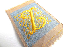UpperDutch:Sewing Supplies,Monogram Z Applique, 1930s Vintage Embroidered 'Letter Z' applique. Alphabet Patch / Monogram application, antique letter.