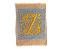 UpperDutch:Sewing Supplies,Monogram Z Applique, 1930s Vintage Embroidered 'Letter Z' applique. Alphabet Patch / Monogram application, antique letter.