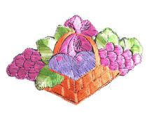 UpperDutch:Sewing Supplies,Applique, Fruit, fruit basket applique, 1930s vintage embroidered applique. Vintage patch, sewing supply.