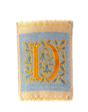 UpperDutch:Sewing Supplies,Letter D, monogram Applique,  1930s Vintage Embroidered applique. Alphabet letter D Patch / Monogram application, antique letter.