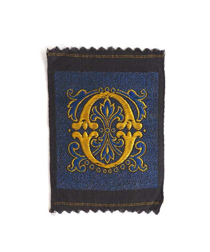 UpperDutch:Sewing Supplies,Monogram O Applique, 1930s Vintage Embroidered 'Letter O' applique. Alphabet Patch / Monogram application, antique letter.