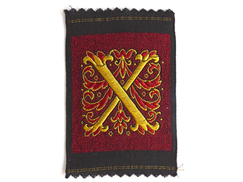 UpperDutch:Sewing Supplies,Monogram X Applique, 1930s Vintage Embroidered 'Letter X' applique. Alphabet Patch / Monogram application, antique letter.