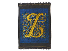 UpperDutch:Sewing Supplies,Monogram Z Applique, 1930s Vintage Embroidered 'Letter Z' applique. Alphabet Patch / Monogram application, antique letter.