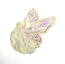 UpperDutch:Sewing Supplies,Applique, butterfly applique, 1930s vintage embroidered applique. Vintage floral patch, sewing supply.